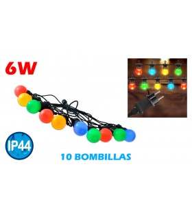 GUIRNALDA LED COLORES 8 MTS. 10 LÁMPARAS IP44