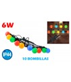 GUIRNALDA LED COLORES 8 MTS. 10 LÁMPARAS IP44