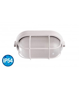 APLIQUE ESTANCO OVAL ALUMINIO BLANCO