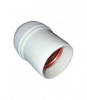 Portalamparas rosca E27 baquelita color blanco exterior liso