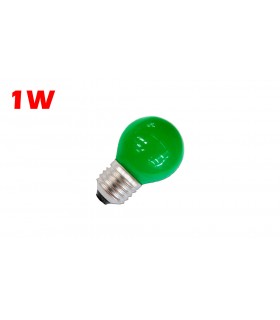 ESFÉRICA LED E27 1W VERDE