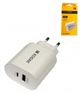 CARGADOR UNIVERSAL USB + C 2.4 A 12 W KODAK