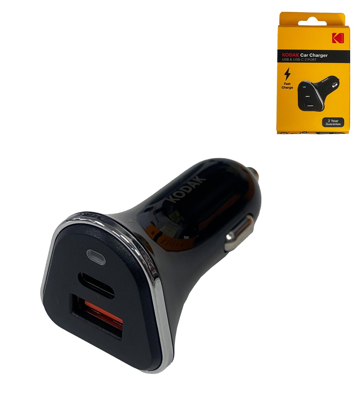 CARGADOR COCHE USB + C 3A 30W KODAK