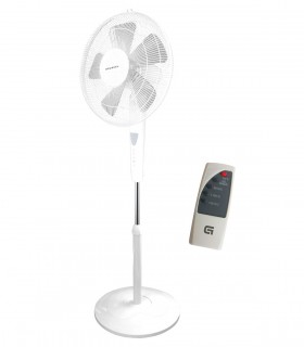 VENTILADOR PIE 5 ASPAS Ø40 CM. 50W BLANCO CON MANDO