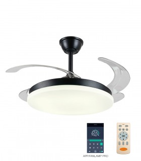 VENTILADOR TECHO ISABELLA-L NEGRO + MANDO + APP