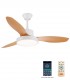 VENTILADOR TECHO GINNA-XL BLANCO/MADERA + MANDO + APP.