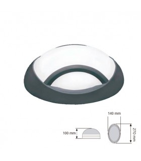 PLAFÓN OVAL OPAK DECOR NEGRO IP65