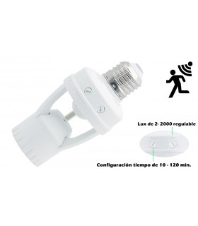 PORTALÁMPARAS E27 SENSOR MOVIMIENTO INCORPORADO 360º